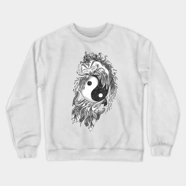 Yin Yang Koi Balance Crewneck Sweatshirt by hybridgothica